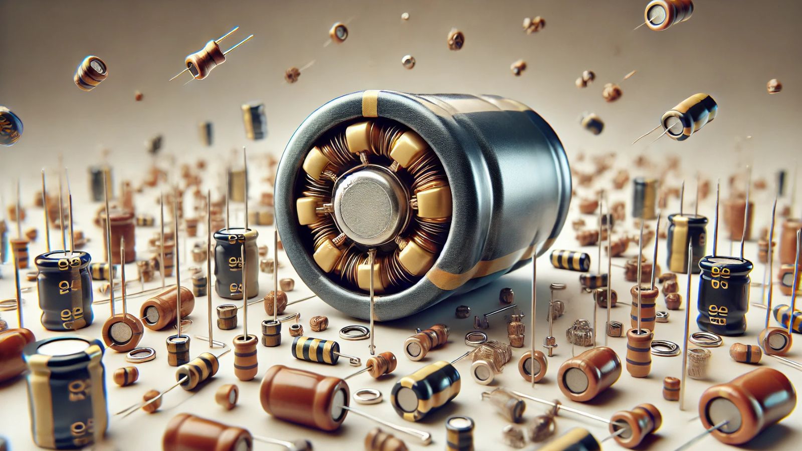 Detailed capacitor disassembly illustration