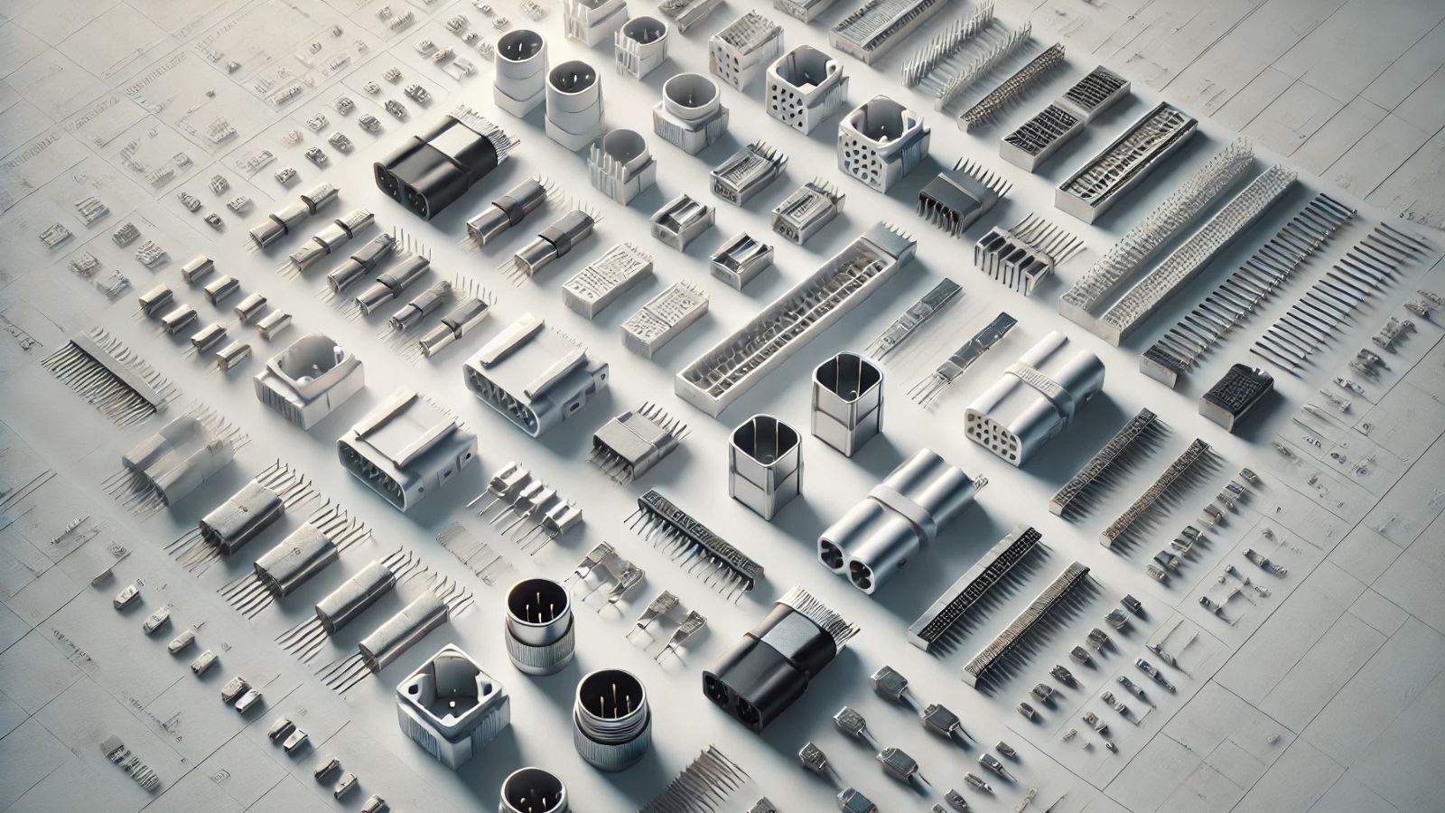 Organized array of electronic connectors