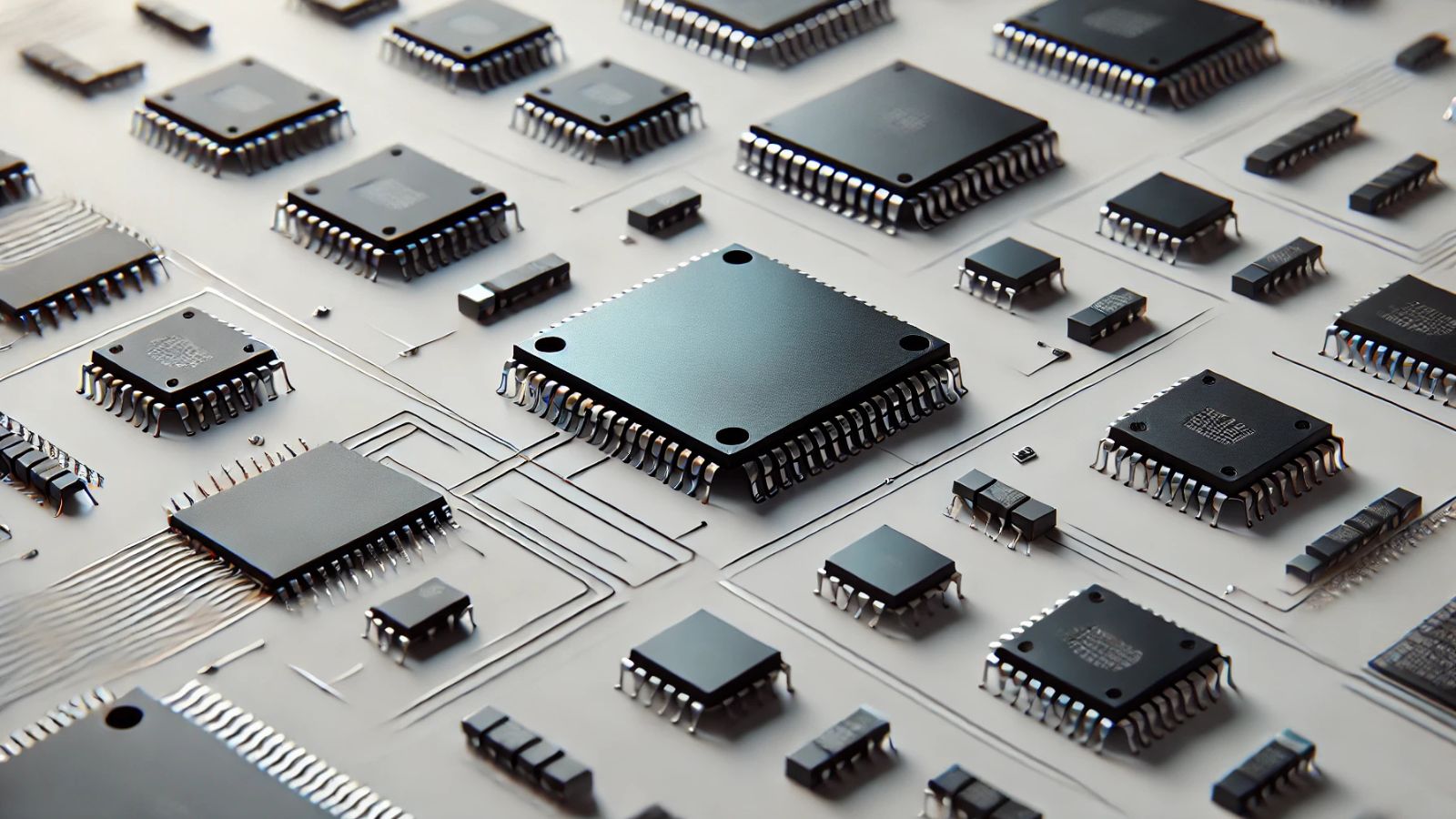 Close-up view of advanced integrated circuit designs