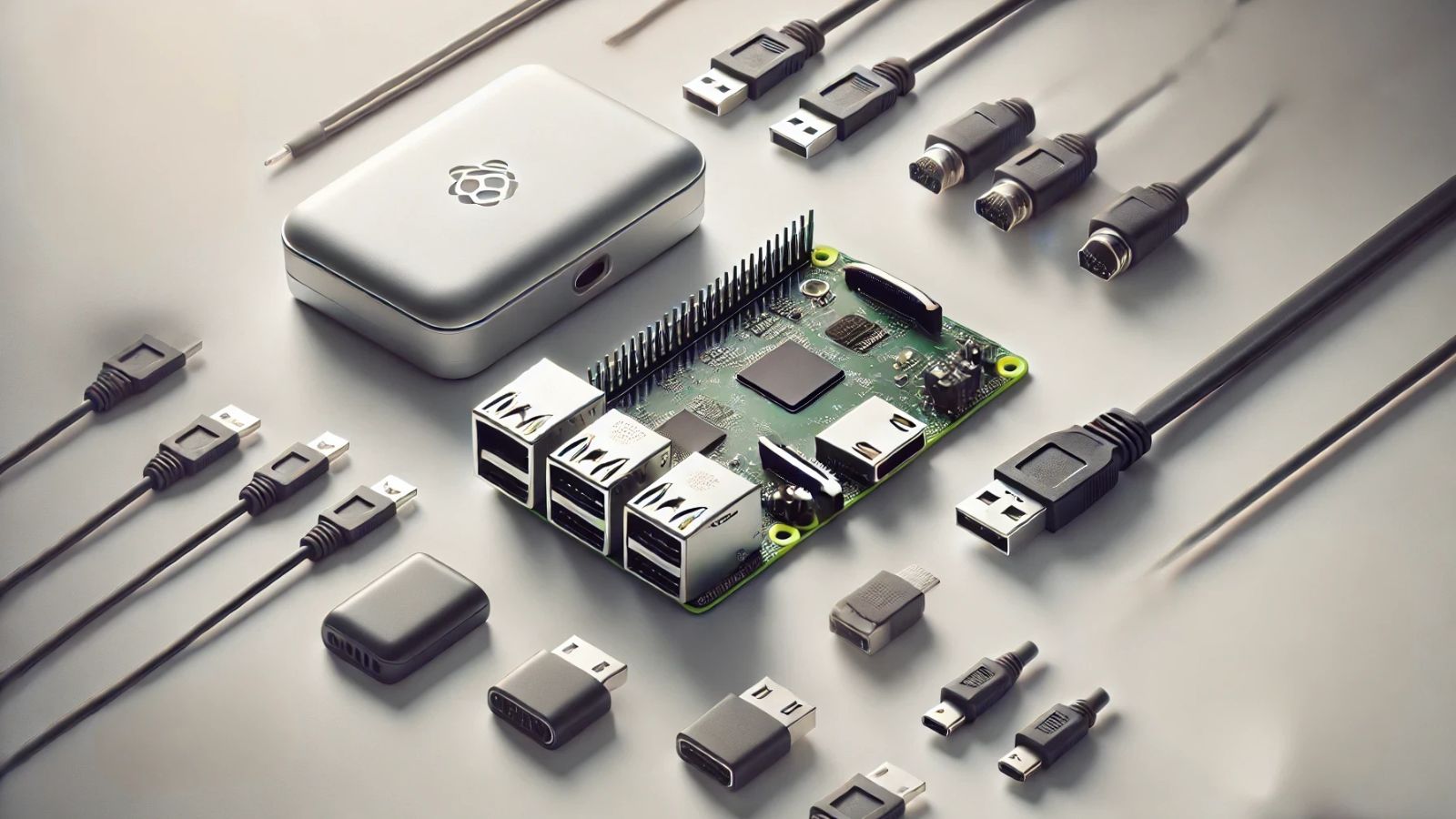 Simple Raspberry Pi and accessories layout