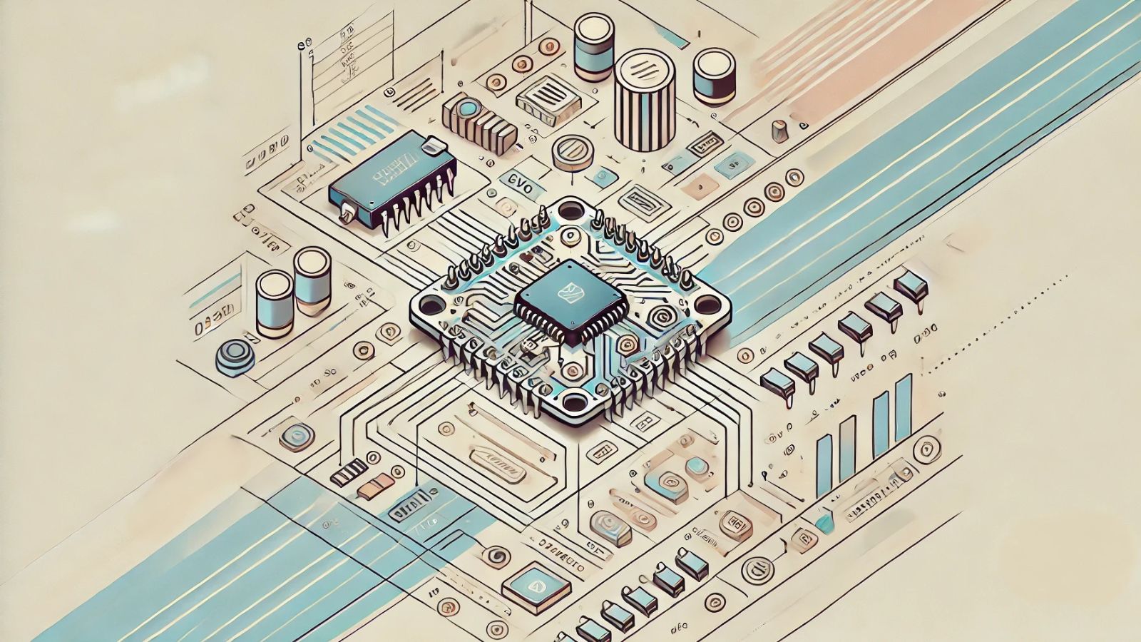 Minimal, sleek STM32 microcontroller guide image